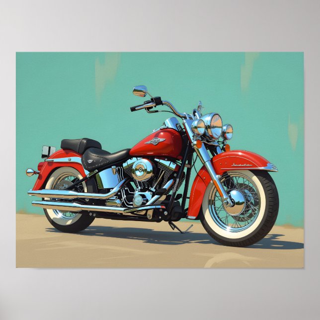 Vintage Motorcycle Framed Art Poster (Front)
