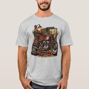 Vintage Motorcycle Garage Workshop Men's T-Shirt