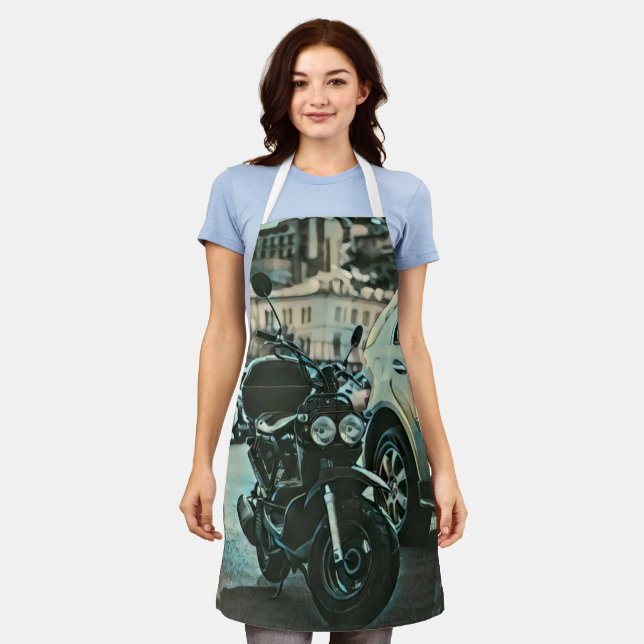 Vintage motorcycle gift apron (Worn)