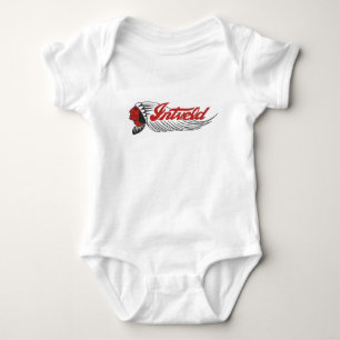 Vintage Motorcycle Logo White  Baby Bodysuit