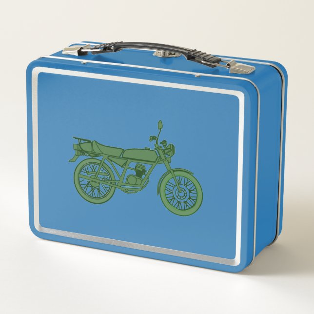 Vintage Motorcycle Lunchbox  (Back)