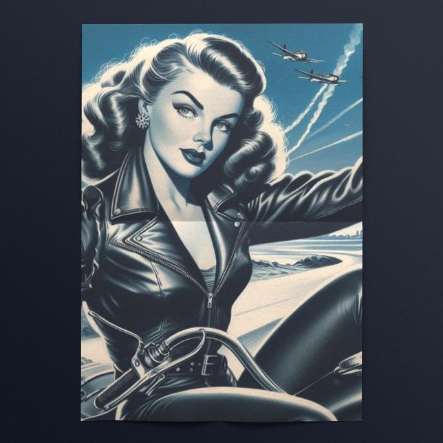 Vintage Motorcycle Pin Up Tissue Paper (Creator Uploaded)
