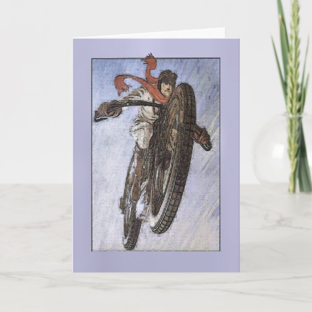 Vintage Motorcycle Poster Card (Front)