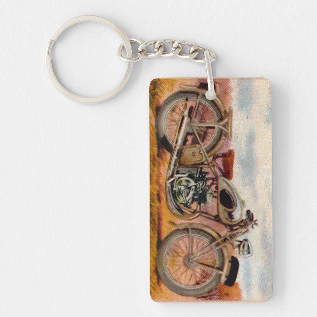 Vintage Motorcycle Print Keychain (Front)
