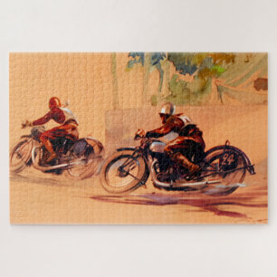 "Vintage Motorcycle Race" Jigsaw Puzzle