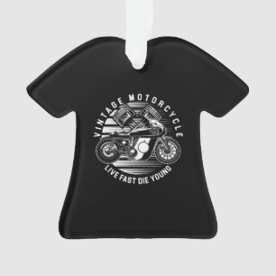 Vintage Motorcycle Racing Gift For Biker Ornament