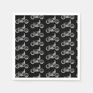 Vintage Motorcycle Rider Antique Cycle Napkin