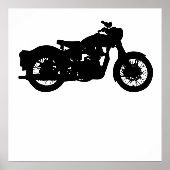 Vintage Motorcycle Silhouette Poster (Front)