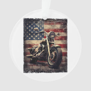 Vintage Motorcycle USA Drapeau Retro Biker América
