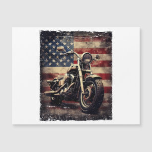 Vintage Motorcycle USA Flag Retro Biker American