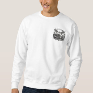 Vintage Motorcycle with Floral Frame – Retro Biker Sweatshirt