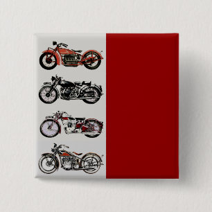VINTAGE MOTORCYCLES 2 INCH SQUARE BUTTON