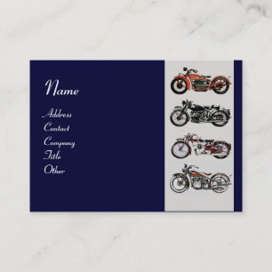 VINTAGE MOTORCYCLES blue red white grey Business Card