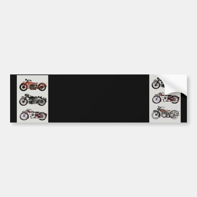 VINTAGE MOTORCYCLES BUMPER STICKER (Front)