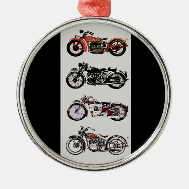 VINTAGE MOTORCYCLES METAL ORNAMENT (Front)