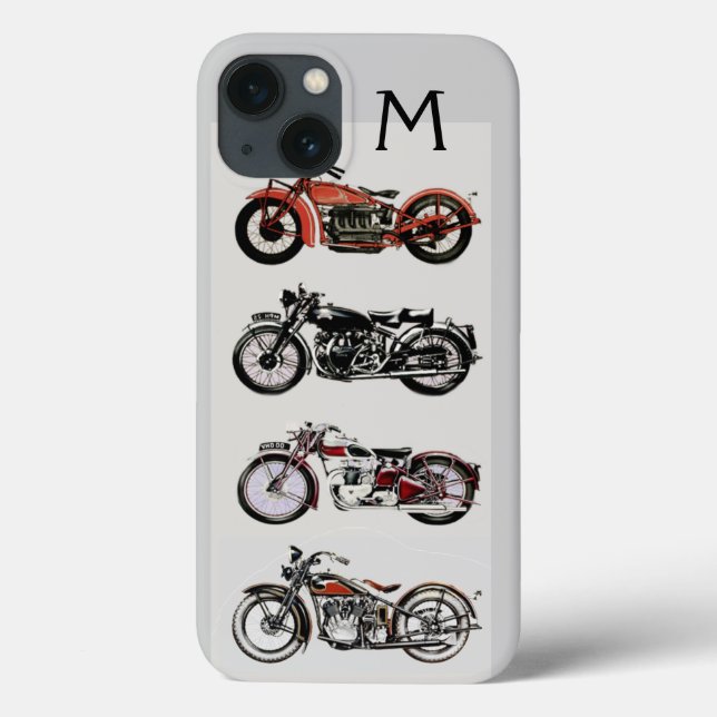 VINTAGE MOTORCYCLES MONOGRAM Case-Mate iPhone CASE (Back)