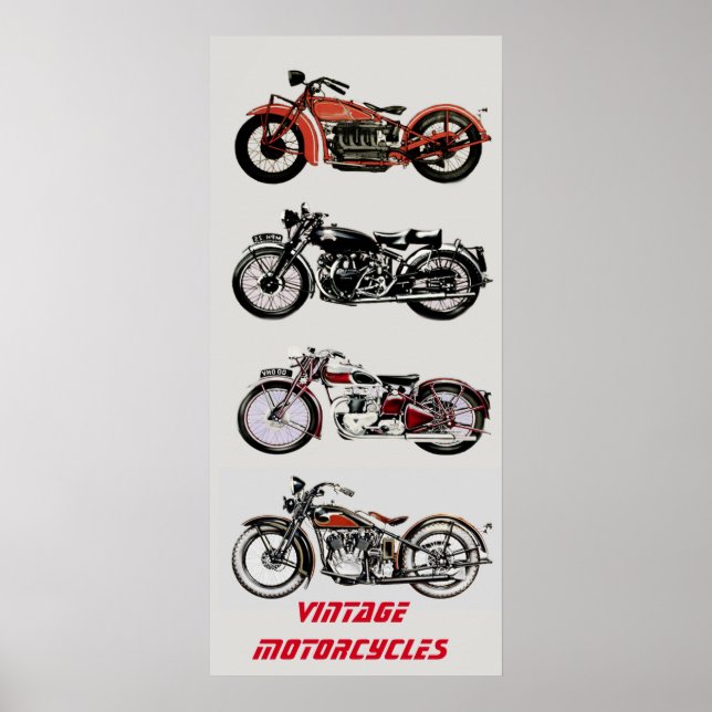 ViNTAGE MOTORCYCLES Poster (Front)