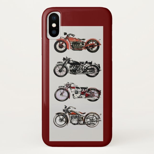 VINTAGE MOTORCYCLES ,Red Case-Mate iPhone Case (Back)