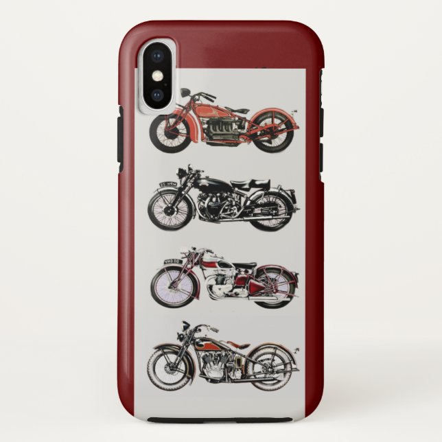 VINTAGE MOTORCYCLES ,Red Case-Mate iPhone Case (Back)