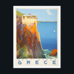 Vintage Mount Athos, Greece, Travel Poster Postcard<br><div class="desc">This postcard is a reproduction of a vintage travel poster for Mount Athos in Greece.</div>