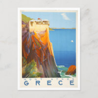 Vintage Mount Athos, Greece, Travel Poster