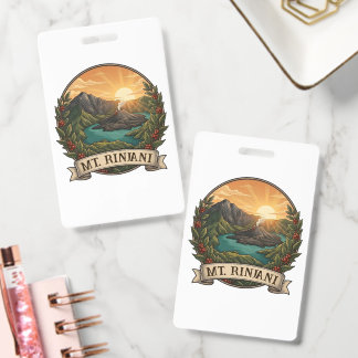 Vintage Mount Rinjani Indonesia Volcano Retro Badge