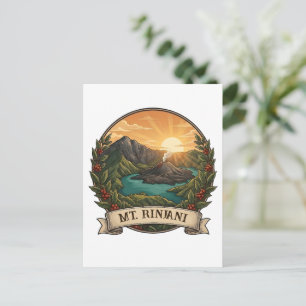 Vintage Mount Rinjani Indonesia Volcano Retro Postcard