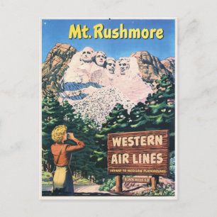 Vintage Mount Rushmore Holiday Postcard