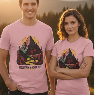 Vintage Mountain Adventure Red Tone Men's Tee
