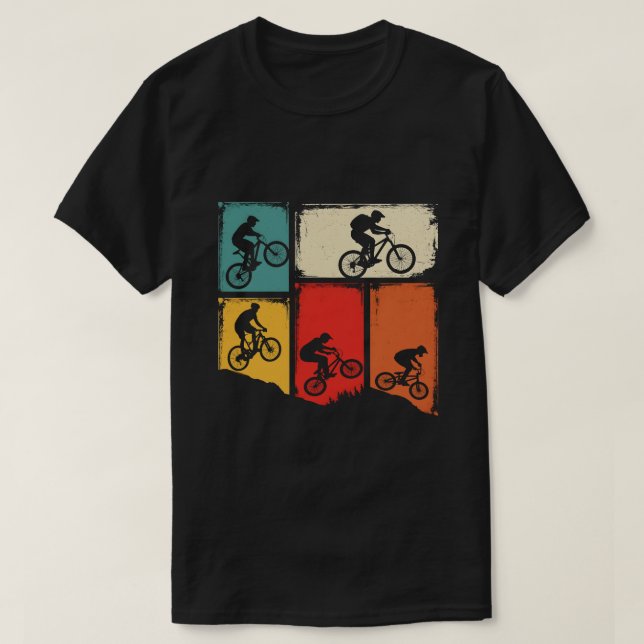 Vintage Mountain Bike Silhouette T-Shirt (Design Front)