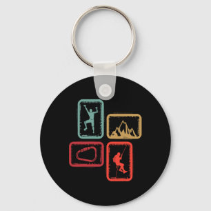 Vintage Mountain Climbing Bouldering Kids Boys Roc Keychain