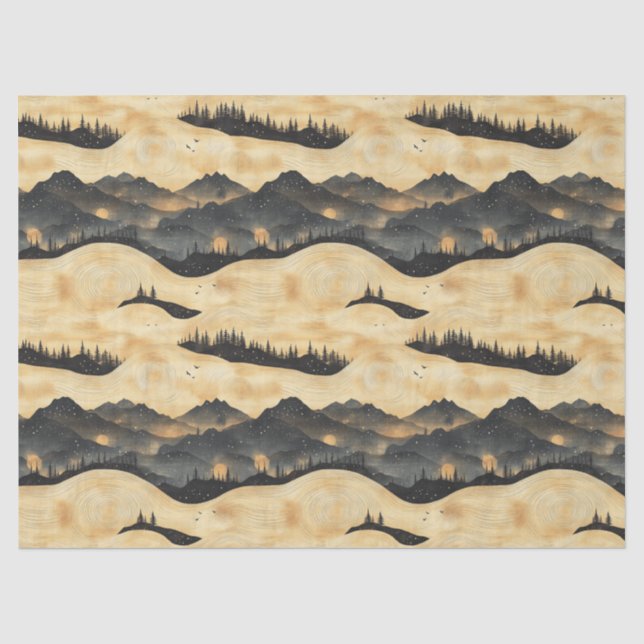 Vintage Mountain Clouds Landscape (1) Tissue Paper (Front)