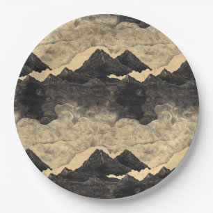 Vintage Mountain Clouds Landscape (2) Paper Plate
