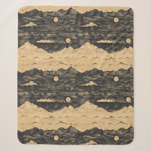 Vintage Mountain Clouds Landscape (7) Sherpa Blanket (Front)