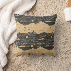 Vintage Mountain Clouds Landscape (7) Throw Pillow