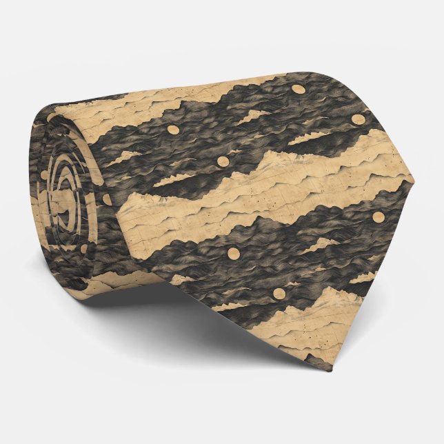 Vintage Mountain Clouds Landscape (7) Tie (Rolled)