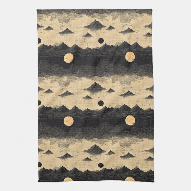 Vintage Mountain Clouds Landscape (9) Kitchen Towel (Vertical)