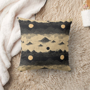 Vintage Mountain Clouds Landscape (9) Throw Pillow