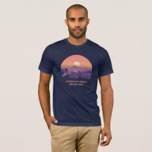 Vintage Mountain Forest Hiker's Sunset purple oran