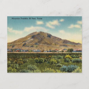 Vintage, Mountain Franklin, El Paso, Texas Postcard