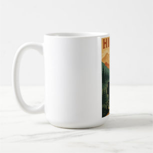 Vintage Mountain Hike - Retro Hiking Trail  Coffee Mug