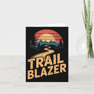 Vintage Mountain Hiker Trail Blazer Retro Hiking C Card
