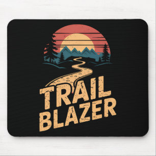 Vintage Mountain Hiker Trail Blazer Retro Hiking C Mouse Pad