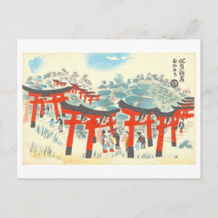Vintage Mountain Path at Fushimi Inari Shrine Postcard