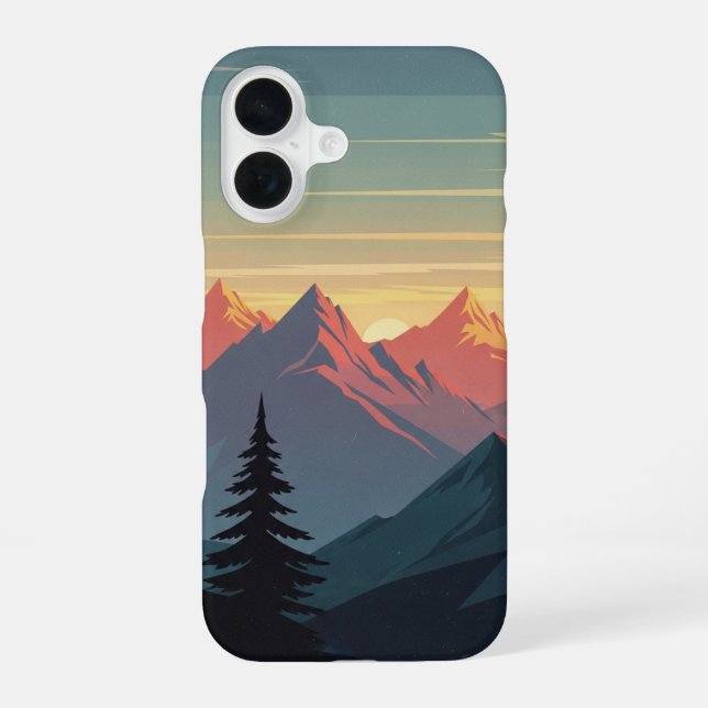 Vintage Mountain Ridge iPhone 16 Case (Back)