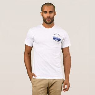 Vintage Mountain Sunset outdoor lake Retreat blue T-Shirt