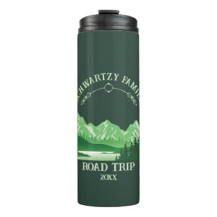 Vintage Mountain Sunset outdoor lake Retreat green Thermal Tumbler