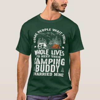 Vintage Mountains Camping Buddy Married Mine boy T-Shirt