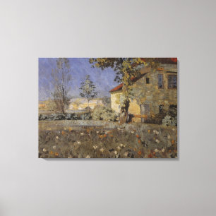Vintage Mourier-Petersen House in Garden Canvas Print