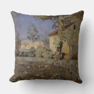 Vintage Mourier-Petersen House in Garden Throw Pillow